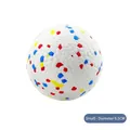 Small 6.5cm white high-elasticity pet ball toy with colorful spots and honeycomb texture - Small 6.5cm Colorful