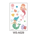 Adesivi tatuaggi sirena per bambini impermeabili con creature marine e meduse colorate - Sirena (WS-A029)