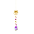 Gold metal angel wind chime with AB color crystal beads and intricate hollow patterns - Angel