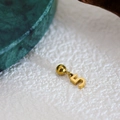 Polished gold number 5 pendant with spherical bail for DIY personalized necklaces - Number Pendant (5) / Gold