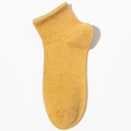 Senfgelbe Baumwollsocken für Herren mit gerippten Bündchen, atmungsaktiver Freizeitstil - Einheitsgröße / Senfgelb