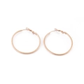 Roségoldene Creolen mit feinen Rillenstreifen und sicherem Schnappverschluss - Roségold Spirale (40*2mm)