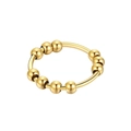 Detailed macro view of a gold-plated stainless steel anti-anxiety ring with 10 movable beads - Size 6 / Gold