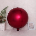 Metallic deep red 4d sphere foil balloon for elegant party decoration and event styling - 4D Sphere Pomegranate Red / 18 Inch