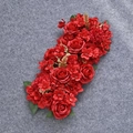 Wedding floral arrangement with red roses and green ferns on a grey background - Red Style 2