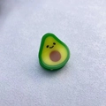 Macro view of cute 3D avocado shaped acetate hair clip with detailed resin texture - Avocado (2cm)
