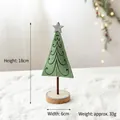 Mini sapin de Noël en feutre vert avec socle en bois et étoile argentée, décoration 18cm - 18cmx6cm/33g