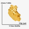 Specifiche delle dimensioni per orecchini punk dorati irregolari in acciaio 304 - Oro (D375-G)