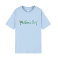 T-shirt bleu clair pour la fête des mères avec lettrage artistique et petite fleur rouge - XS / Bleu Clair / Mother's Day