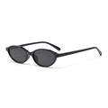 Gafas de sol ovaladas retro con montura negra y lentes polarizadas gris oscuro - Montura Negra Lente Gris