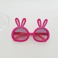 Cute pink bunny cartoon sunglasses for kids with protective tinted lenses - Rose Red