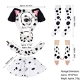 7-piece Dalmatian puppy costume set for kids including plush ears headband and tutu - Black Ear Spotted / 7-Piece Set with Skirt