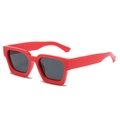 Gafas de sol cuadradas retro con montura roja llamativa y lentes de color gris oscuro - Montura Roja Lentes Grises