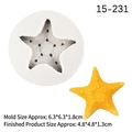 Starfish silicone mold for cake decoration and DIY crafts with yellow resin model - Style 1 / Gray