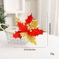 Artificial red and gold Christmas poinsettia flower with glitter finish 27cm diameter - Gold-Red Serrated Petals / Red and Gold