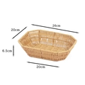 Faux rattan rectangular woven snack basket in light khaki for home storage and organization - Rectangular Octagonal Yellow Medium