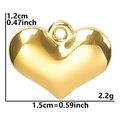 Polished 18k gold plated heart pendant with 1.2cm height and 1.5cm width dimensions - Pendant / Gold