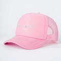 Roze MILANO ITALY trucker pet met ademend gaas en een gebogen klep voor dames - Verstelbaar / Helemaal Roze