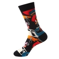 Pop-Art Crew-Socken in Schwarz mit bunten Lippenstift- und Lippenmotiven für Damen - Einheitsgröße / Schwarz Make-up-Druck (1030)