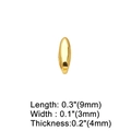 Macro view of gold plated DIY jewelry charm pendant showing 9x3x4mm dimensions - Letter I