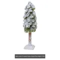 Hohe PE-geschichtete verschneite Zeder mit weißem quadratischem Sockel, 55 cm hoch - Modell G: Hohe PE-geschichtete Schneezeder Klein (55 cm)