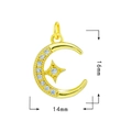Pendentif lune et étoile plaqué or 18K avec micro-incrustations de 16mm par 14mm - Q67 Étoile Lune