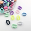 Close-up of colorful acrylic U-shaped links for DIY keychains and phone straps - Solid Color Link (14888) / 100 Pieces/Pack (15x10mm) / Colorful