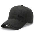Classic black men's baseball cap with RZG embossed logo and star for outdoor sports - Adjustable / Black