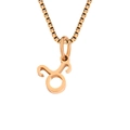 Collana con segno zodiacale Toro in oro rosa con catena a scatola per coppie - Toro / Oro rosa