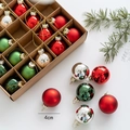Christmas glass ball ornaments in 4cm size with glossy and matte red, green, and gold finishes - Type D 4cm Christmas Color Series