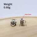 Retro Tibetan silver alloy spacer beads with 3mm hole and 0.66g weight for DIY jewelry - Cross Pattern Cup Bead (11#)