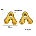 3D bubble letter A pendant in gold stainless steel with 18mm size and 2mm hole detail - Bubble Letter - A / Steel