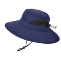Dunkelblauer Sonnenhut mit atmungsaktivem Netz und verstellbarem Kordelzug für Outdoor - Marineblau