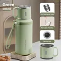 Green 316 stainless steel 600ml thermal flask with portable handle and tea infuser - 600ml / Green