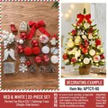 Set de 22 adornos navideños en rojo y blanco con luces LED para árboles de 60 cm - Adecuado para árbol de 60cm / Rojo & Blanco