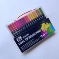 36-color dual tip brush pens in transparent storage box with watercolor non-toxic ink - 36 Colors Black Barrel Dual Tip PP Box
