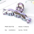 Iridescent purple mermaid hair claw clip in durable PC material with metallic finish - Jelly Gray-TCB-969