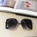 Square gold metal sunglasses with purple gradient lenses and black acetate details - Black