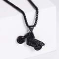 Collar con colgante de moto negra en acero inoxidable chapado para hombre hip hop - Sin Cadena / Negro