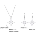 Silver stainless steel Celtic knot necklace and earrings set with detailed dimensions - Set 5 (Necklace+Earrings) / Silver