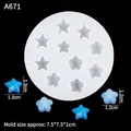 Mini silicone mold featuring star and flower shapes for cake decorating and DIY crafts - Star and Flower Combo / Translucent