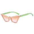 Fashion cat-eye sunglasses with peach pink frame and yellow-green gradient lenses - Jelly Pink Frame Tea Pink Lens