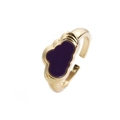 Modischer goldener Wolkenring mit lila Emaille-Finish und funkelndem Zirkonia - Einstellbar Offen / Lila