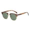 Occhiali da sole polarizzati semi-rimless tartarugati e oro con lenti verdi classiche - Montatura Oro Tartarugata Lente Verde Scuro