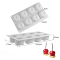Detailed view of 8-cavity white silicone cherry mold with specific size measurements - 8-Cavity Cherry