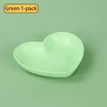 Heart-shaped light green plastic plate with luxury gold rim, single piece serving bowl - Green-Heart Dish