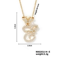 Detail view of gold butterfly letter pendant with cubic zirconia and size specifications - Butterfly Letter E Pendant Style (N00203J-H--E)