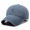 Casquette de baseball classique bleu foncé délavé avec calotte souple et visière courbée - Bleu marine