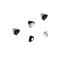Cinco cierres magnéticos de bellota en metal plateado y negro para crear joyas DIY - Negro y Plata