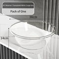 Minimalist thick PET round washbasin in transparent white large size for home bathroom - Transparent Large Single